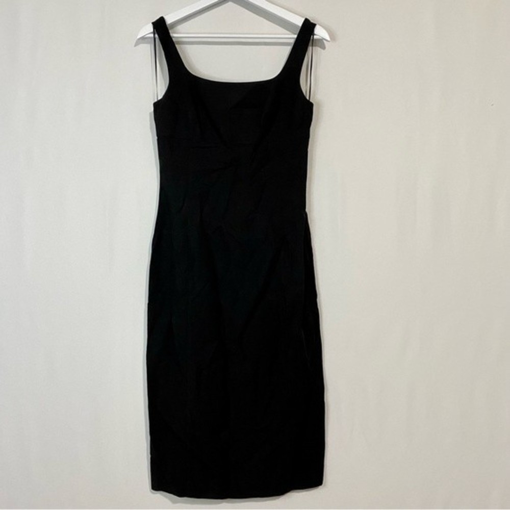 Cooper St Women’s Follow Me Sleeveless Linen Blend Midi Sheath Dress Black NWOT